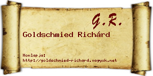 Goldschmied Richárd névjegykártya